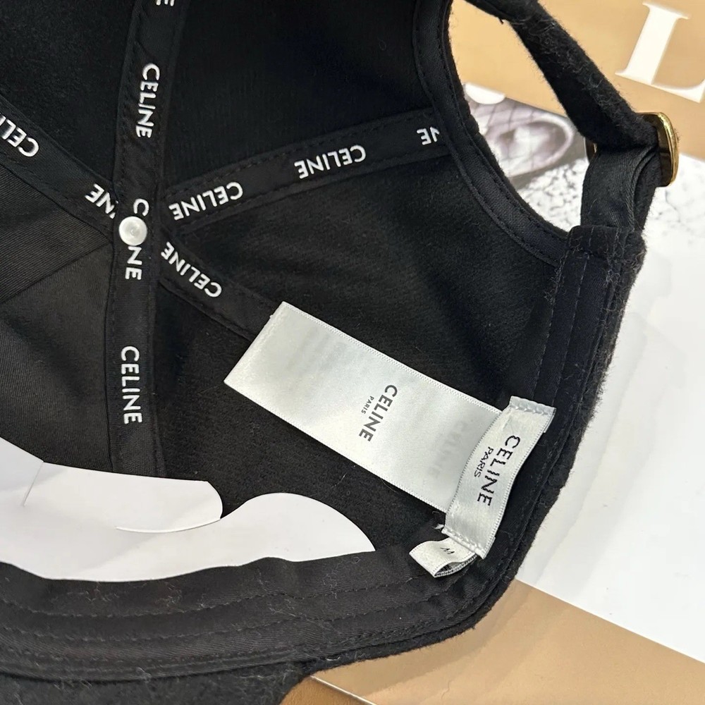 Celine Triomphe Baseball Cap in Cotton Black Size M