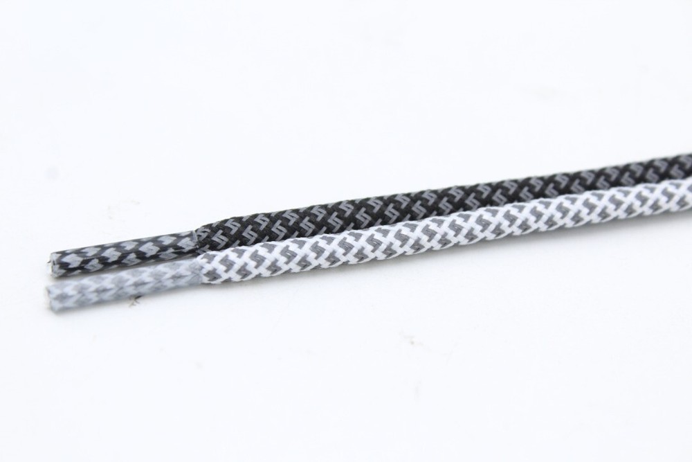 LICK THE SOLE YEEZY 3M REVERSE REFLECTIVE ROPE REPLACEMENT LACES BLACK-WHITE