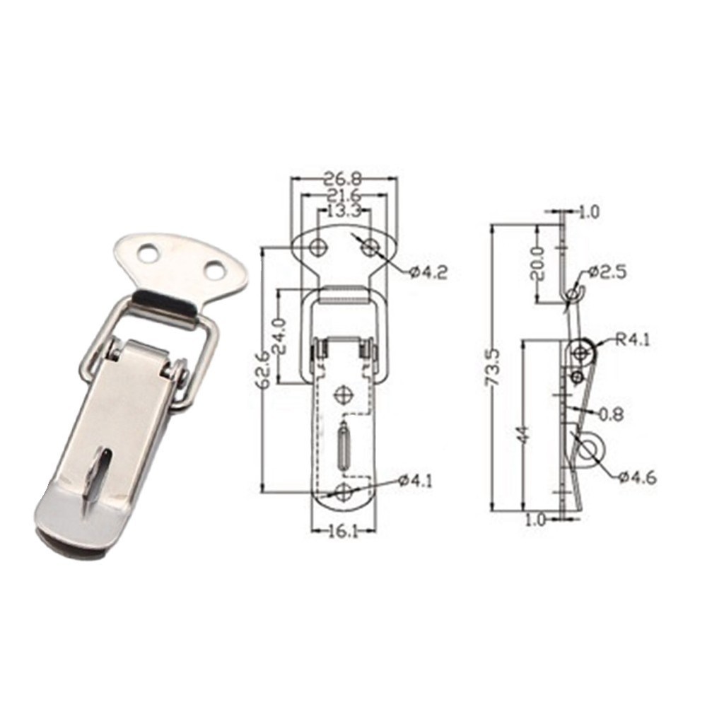 4PCS Case Box Latch Catch Stainless Steel Spring Loaded for Toggle Mount