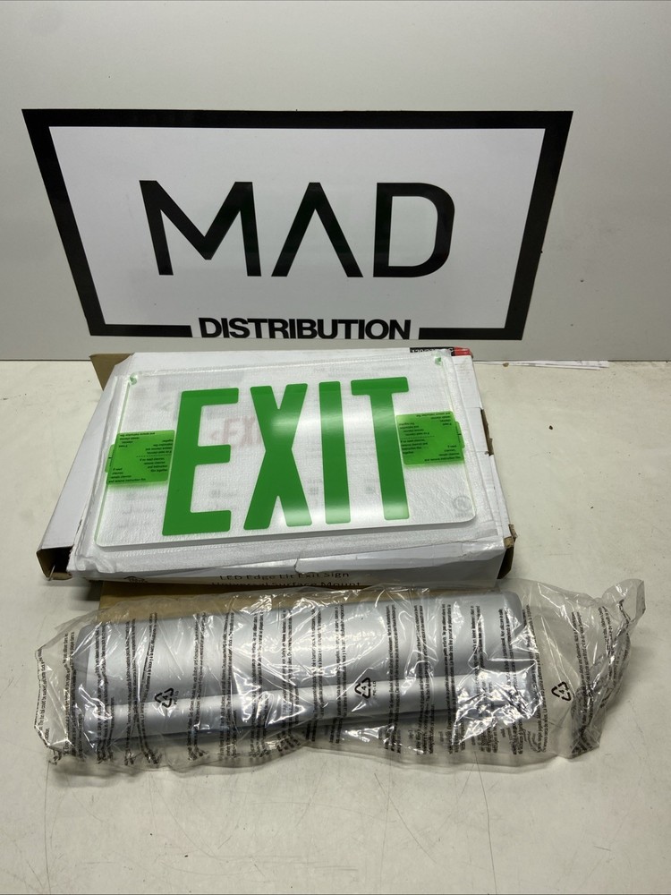 Green Exit Signs for Business, LED Edge Lit Exit Sign, UL 924  Hardwired