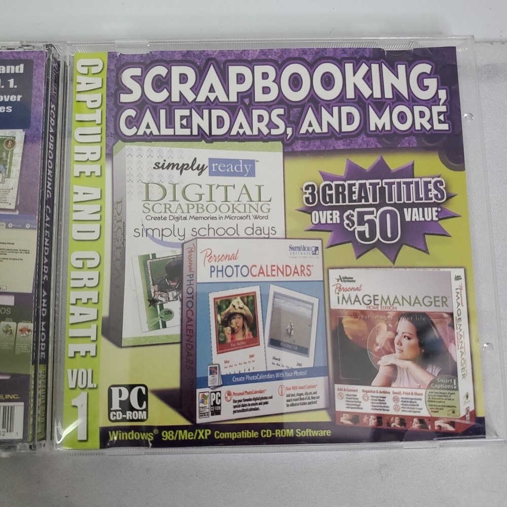 Scrapbooking Calendars and More,  VINTAGE Software, Windows 98/Me/XP - COMPLETE!