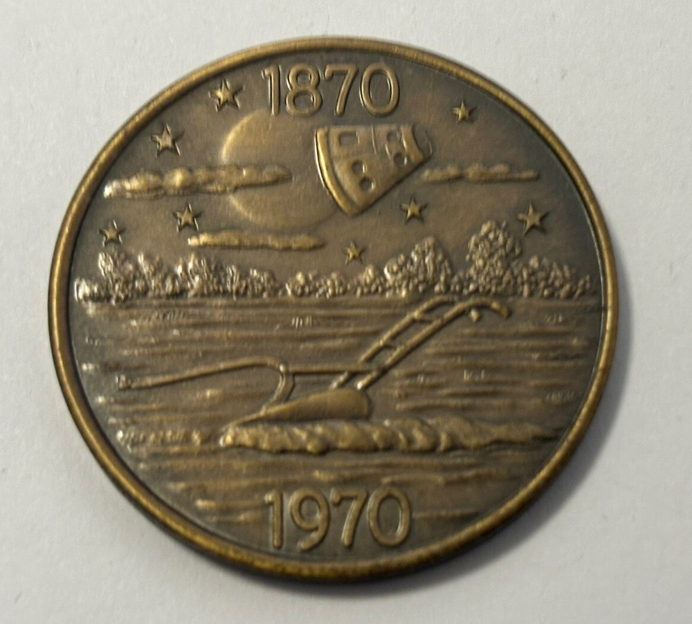 Ogden IL 1970 Centennial 1.5” Wide Commemorative Token