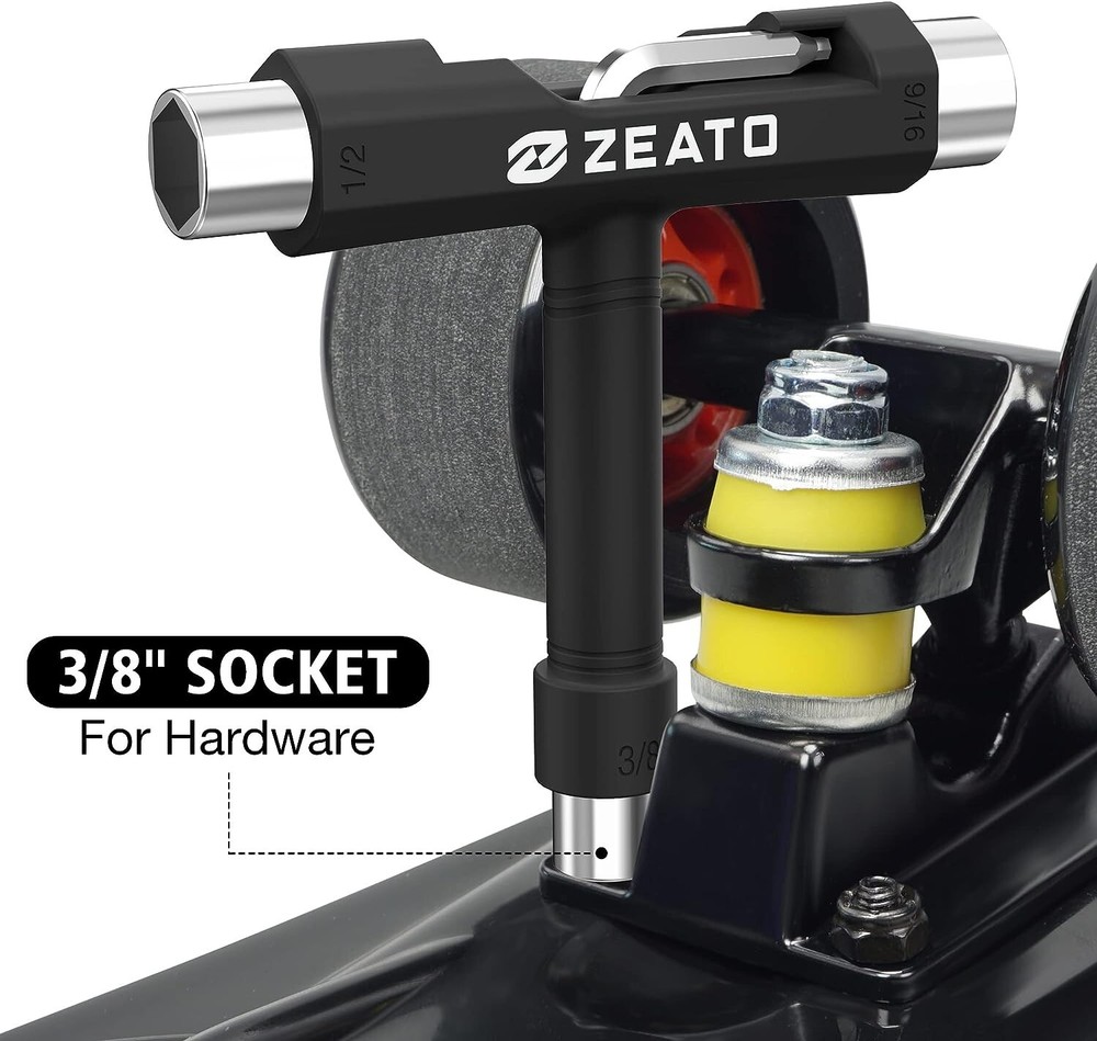 Zeato All-in-One Skate Tools Multi-Function Portable Skateboard T Tool Accessory