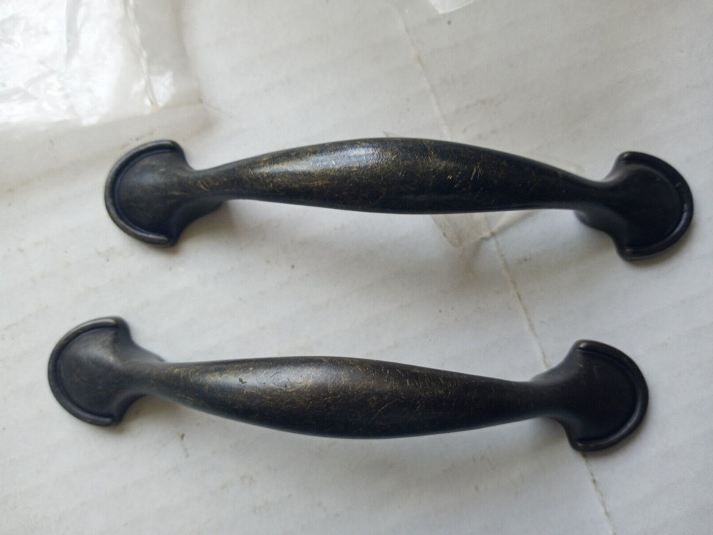 2 NEW cabinet drawer closet handles and knobs lot brass