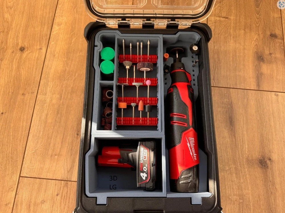 M12 Brushless Rotary Tool Packout Insert for Milwaukee Packout (Insert Only)