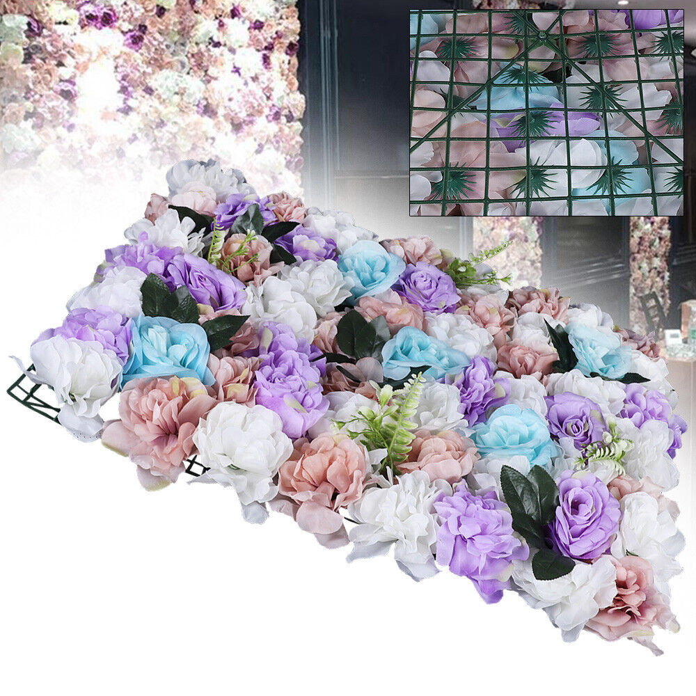 12 Pcs DIY Flowers Wall Frames Artificial Flower Grid Panels Plastic Flower Wall