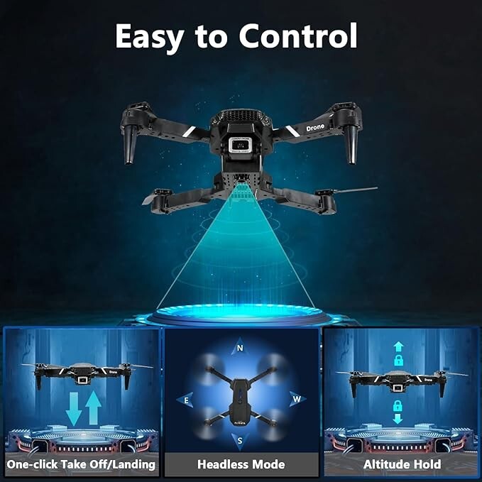Mini Drone with Camera HD 1080P Foldable Quadcopter -Black