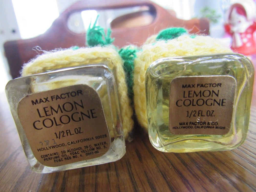 MAX FACTOR VINTAGE CROCHETED PERFUME BOTTLES -TWO