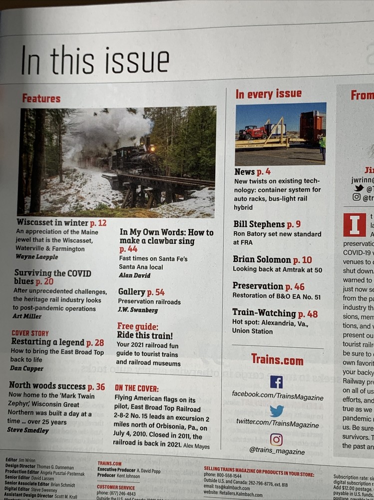 Trains Magazine, May 2021 Issue New