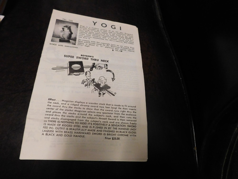 Historic Magic Documents For Magicians - David S. Evans Magical Effects Catalog