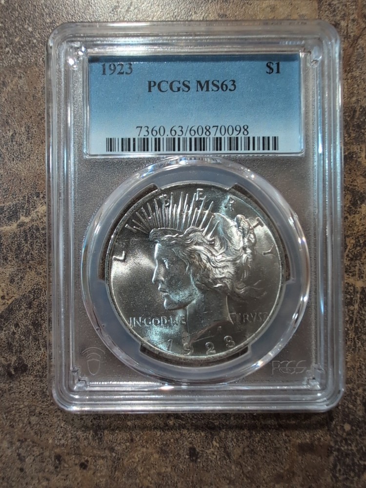 Peace Silver Dollar 1923 - 90% Silver Verified - PCGS MS64 🔥🔥🔥