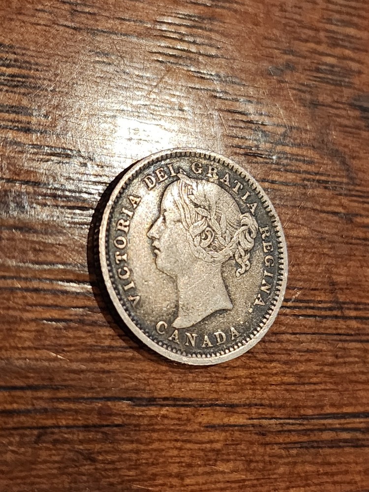 1899 Canada 10 Cents Small 9 Silver Coin