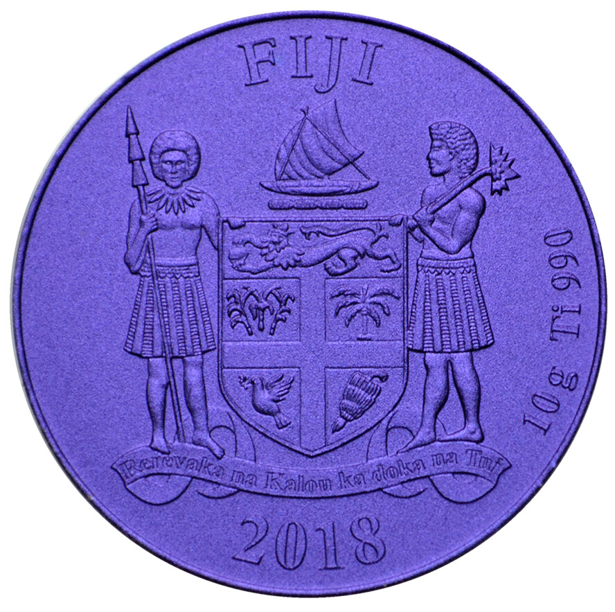FIJI Half Dollar 2018 Purple-Blue Titanium 'Space Exploration'