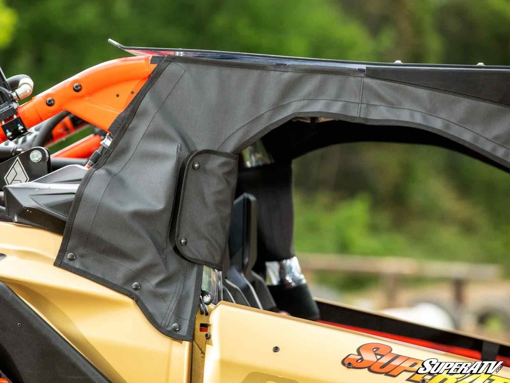 SuperATV Maverick X3 Soft Cab Enclosures Upper Doors - Rear Windshield - Light
