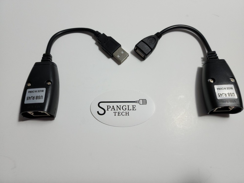 USB Extension Ethernet RJ45 Cat5e/6 Cable LAN Adapter Extender Over Repeater Set