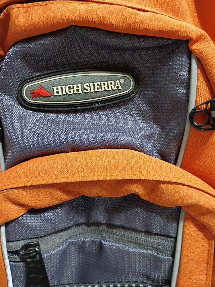 High Sierra Backpack Hydration Pack Airflow Cooled Orange camping hiking