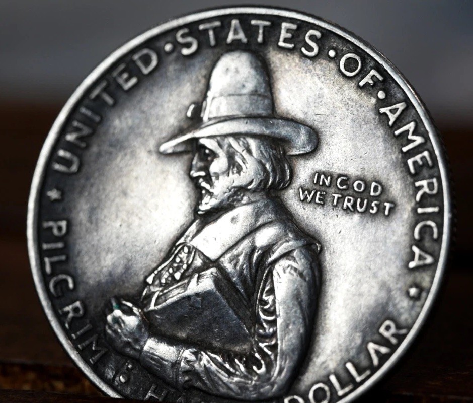 1920 Silver Pilgrim Commemorative Coin Tercentenary Celebration Half Dollar