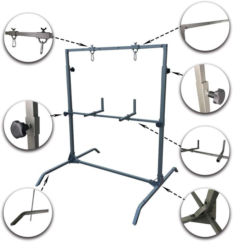 Olive Powder-Coated Archery Stand - Durable Design=