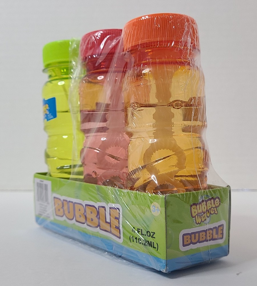 Bubble Waves 3 Pack 4oz Bubbles with Wands *New Open Stock