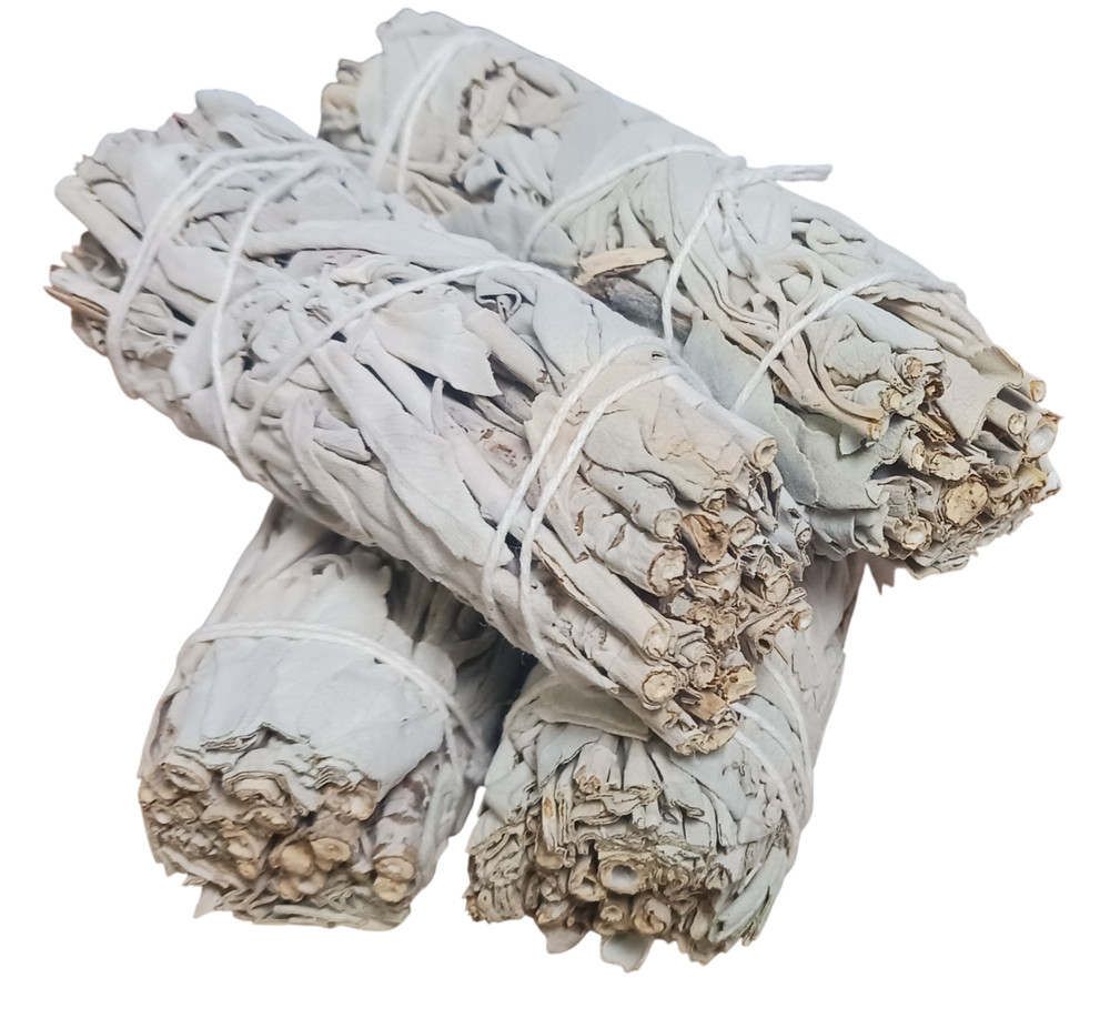 4-Pack White Sage Smudge Sticks Incense 4 inch Bundle All Natural