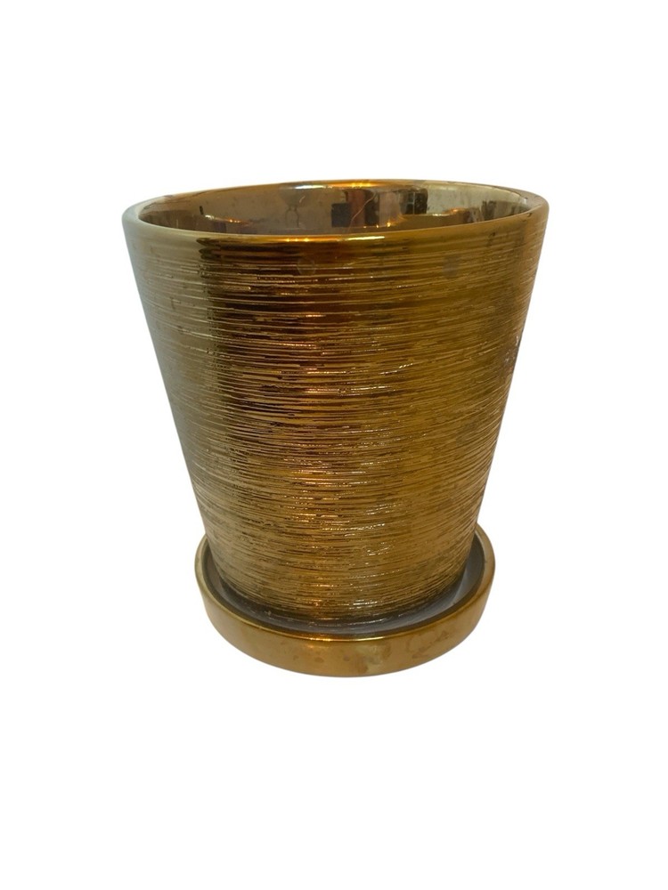 Gold Textured Planter Pot Vase