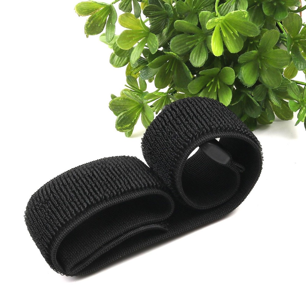 Luggage Nylon Elastic Cable Organizer Hook Loop Tie Strap Black 2.5 x 40cm 2pcs