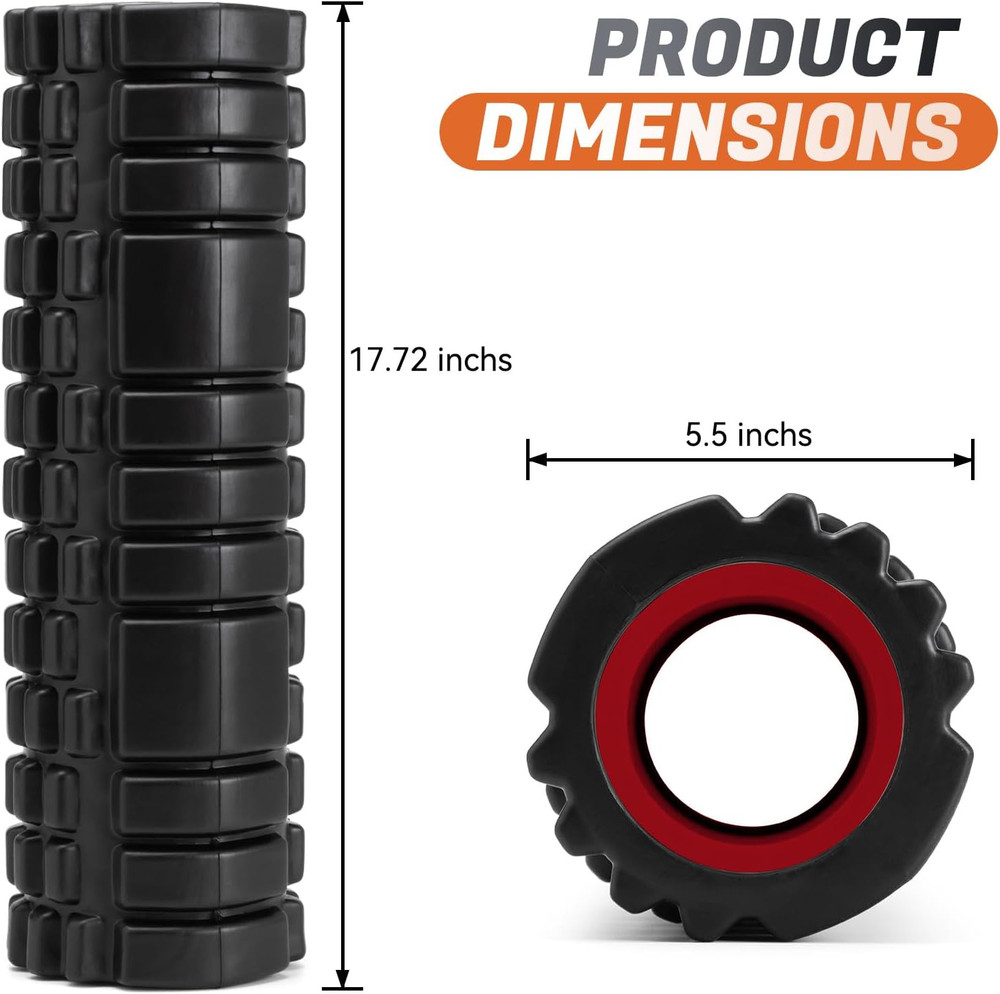Foam Roller for Deep Tissue Massager, 18" Trigger Point Foam Roller, Patented Ex