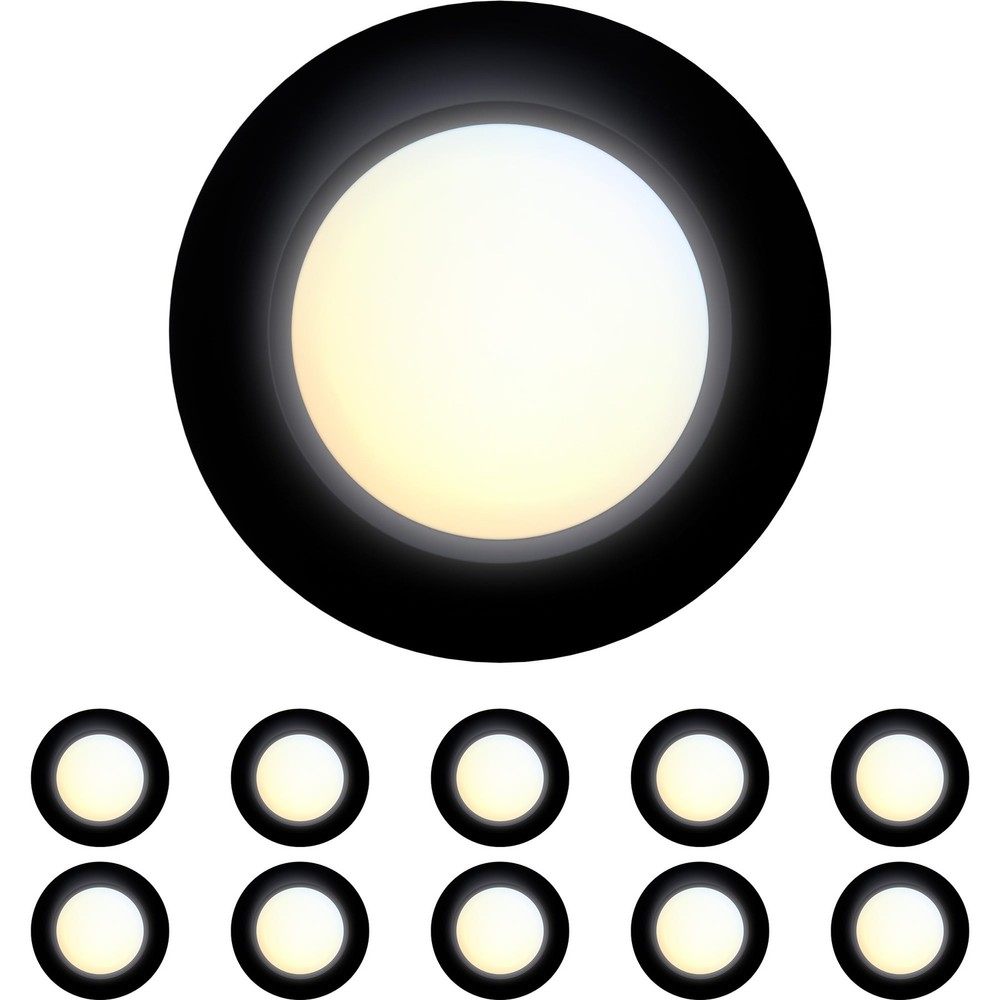 JULLISON 10-Pack 4" Black LED Low Profile Recessed Surface Mount Disk Light