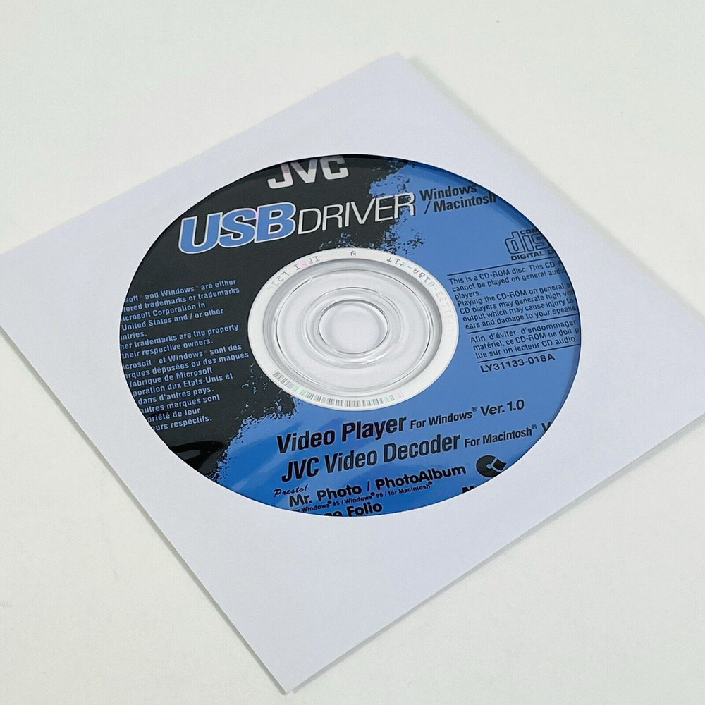JVC USB Driver CD-ROM Software for Windows and Macintosh Ver 1.0
