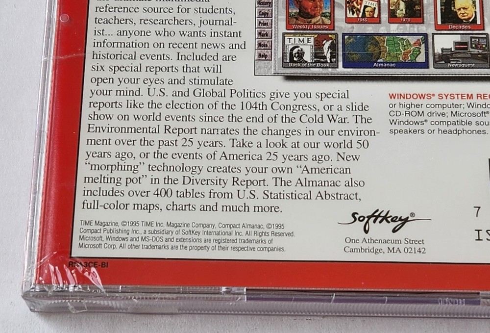 Time - 1995 Multimedia Almanac CD-ROM for Windows. Sealed.