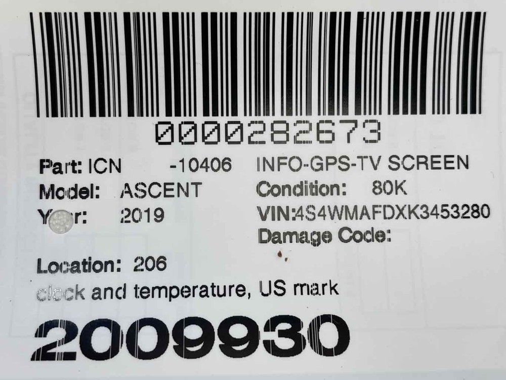 Fits 2019 SUBARU ASCENT Clock Temperature Information Display Screen OEM