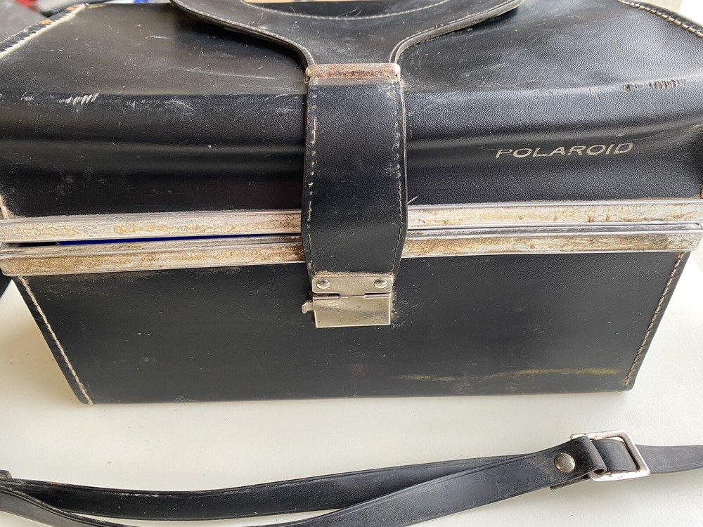 Vintage Polaroid 450 Untested Land Camera w/ Attachments, Accessories, & Case