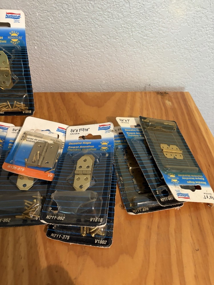 Lot Of 20 Small Solid Brass Hinges