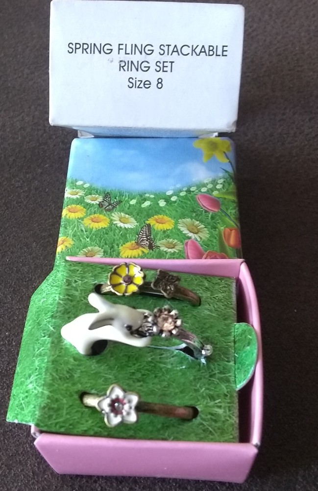 Avon Spring Fling Stackable Ring Set Size 8