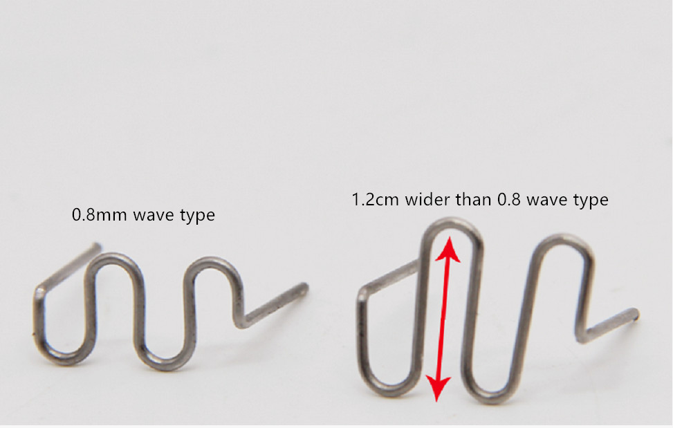1000 Update Standard Pre Cut 0.8mm Wave Welding Staples for Plastic Stapler