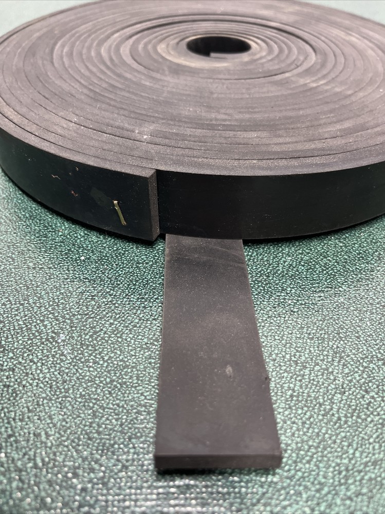 3/16” Neoprene Rubber Solid Flex Flat Strapping 1-3/16” W X 3/16” Thick X 32 Ft