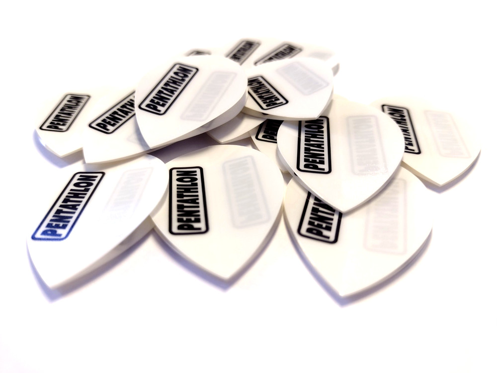 Pentathlon Plain White Pear Shape Dart Flights 5 Sets 15 pieces DartsClearance