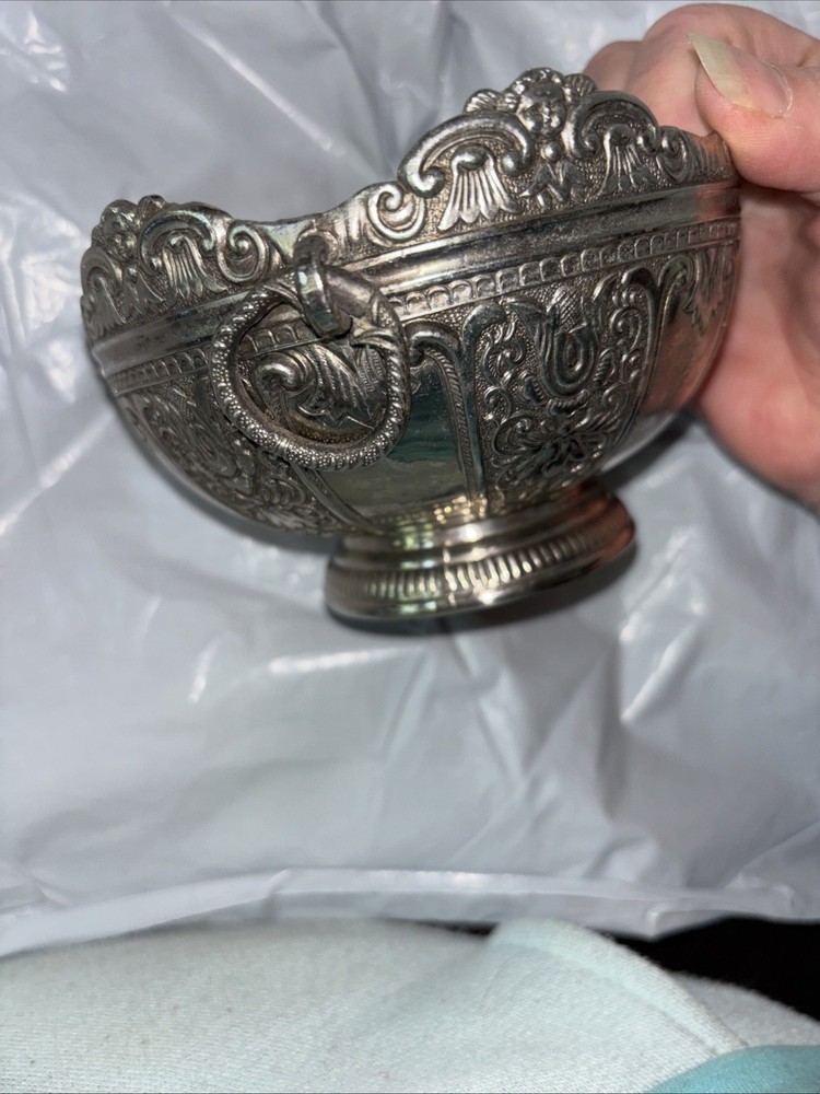 ds silver plated pedestal bowl