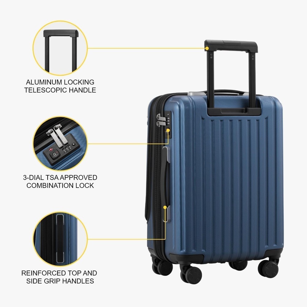 Grace 20" Hard Shell Suitcase Spinner Wheels - Blue