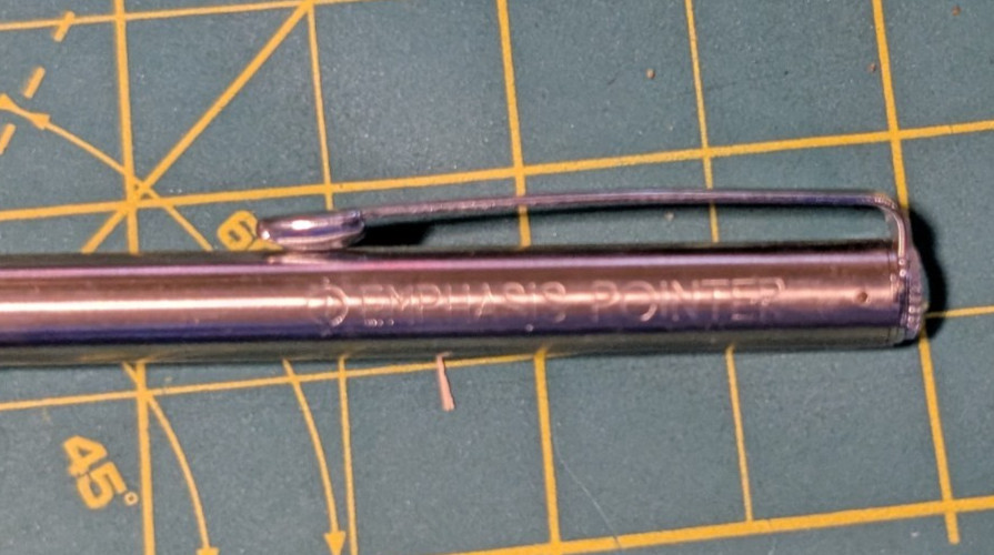 EMPHASIS POINTER Telescopic Silver Pocket Pen Sized Pointer Japan 5" - 25" VTG