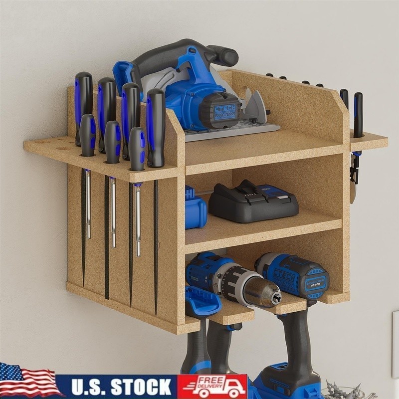Wall Mounted Tool Storage Organizer Power Drill Dock Garage Workshop Solution US