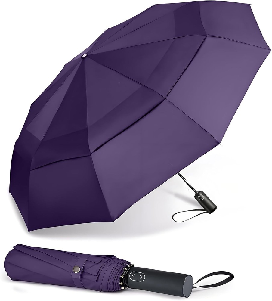 Large Folding Golf Umbrella Oversize Double Canopy Vented 10 Ribs practical
