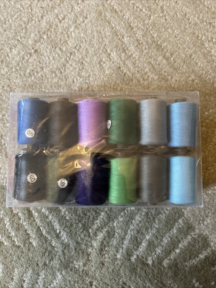 SHRJ 24Pcs Sewing Thread Spools Set 1000 Yards Per Spool Mixed Cotton Threads...