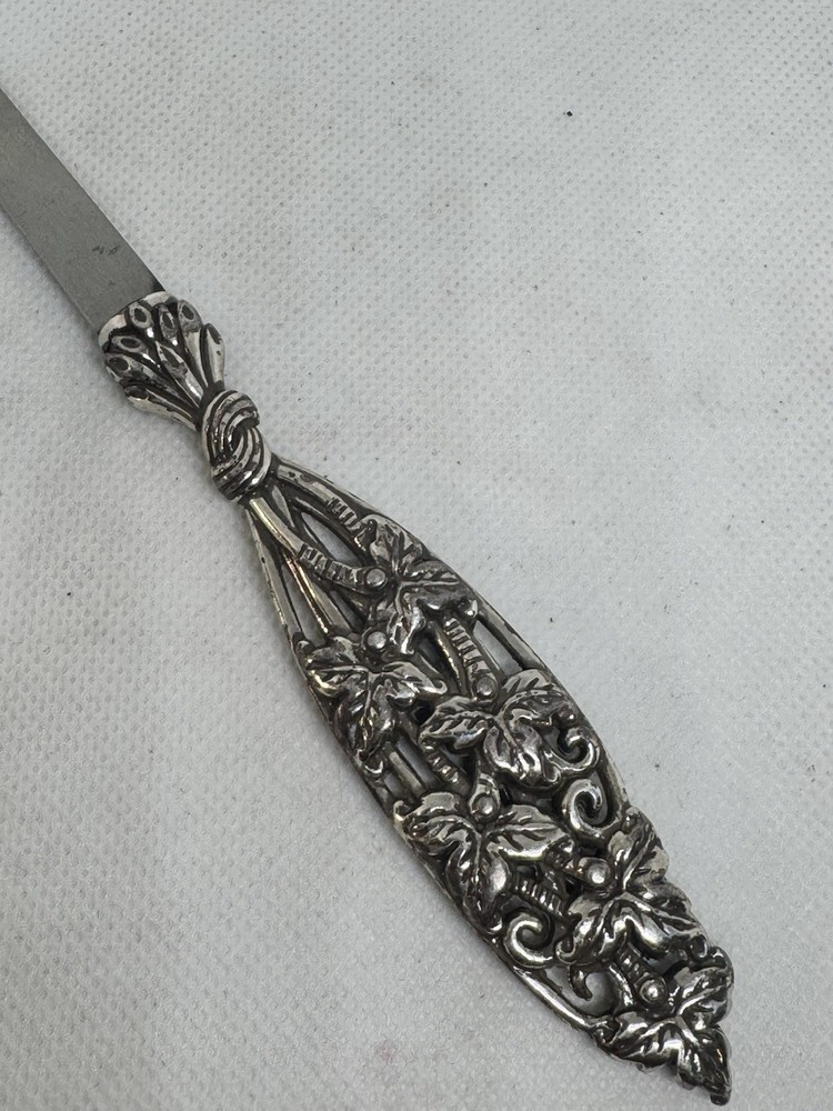 Cast Openwork Foliate Letter Opener Sterling Silver