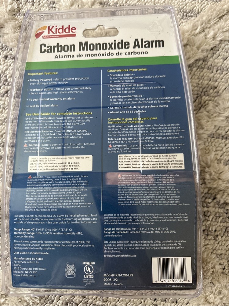 Kidde Carbon Monoxide Alarm