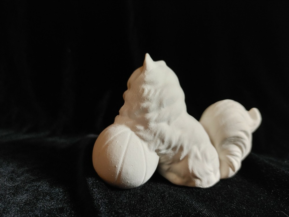 Cat \ Kitten with Ball - Ceramic Bisque Ready to Paint