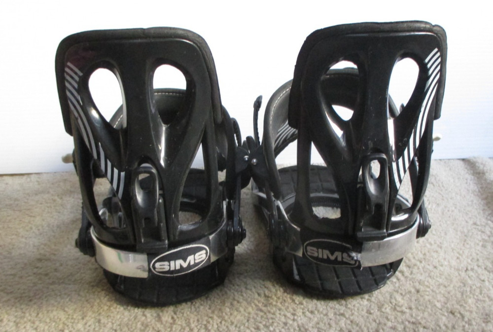 Sims Black/Gray Snowboard Bindings Size M/L