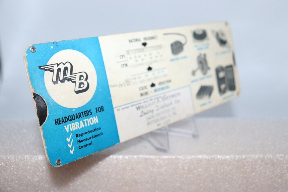 1954 Copr. Slide Chart MB MANUFACTURING Vibration Computer
