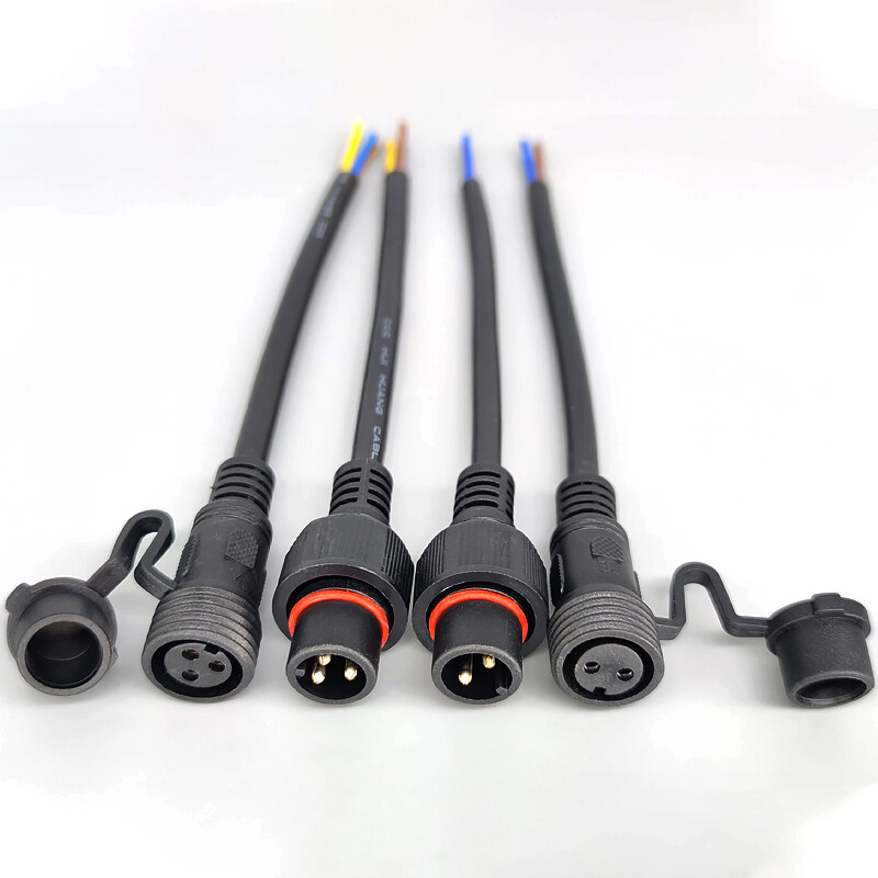 2-8Pins Waterproof Cable Wire Connector W/Cap Electrical Plug Socket Power IP68
