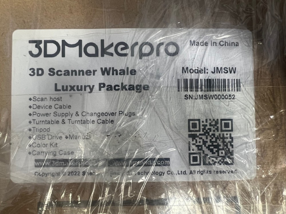 3DMakerPro Whale Luxury Package 3D Scanner
